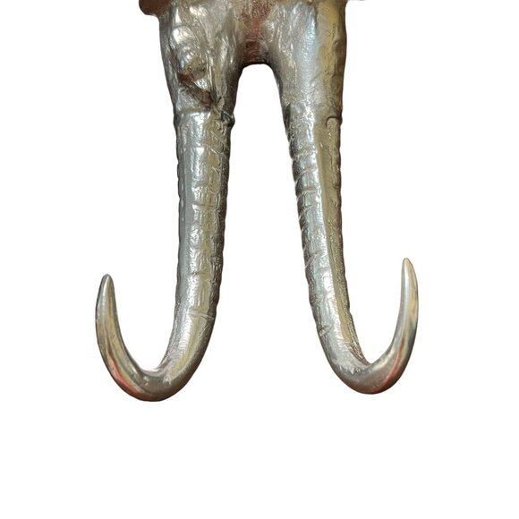 Vtg 70's Arthur Court Smoking Fox Wall Hook Red Carnelian Eyes Cast Aluminum - Picture 4 of 7